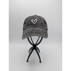 Black Fashion Heart Motif Baseball Dad Cap Adjustable Sun Protective Casual Hat